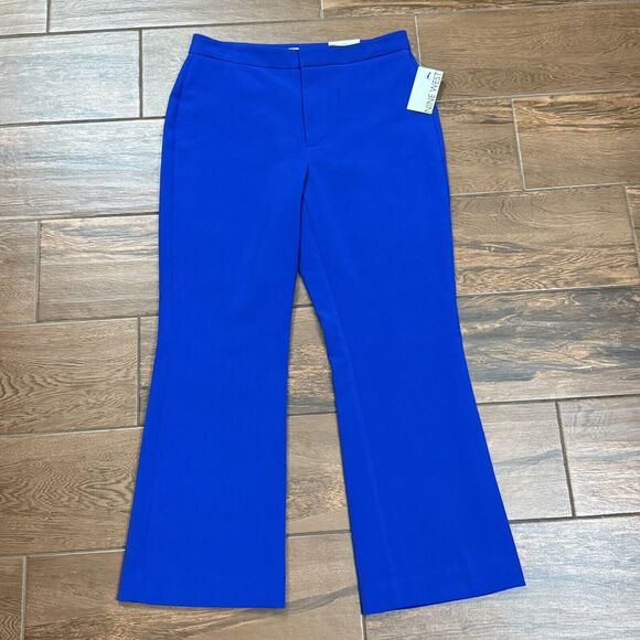 Ladies Nine West Cobalt Blue Pants High Rise Kick Flare Leg Pants Size 8 - Picture 1 of 8